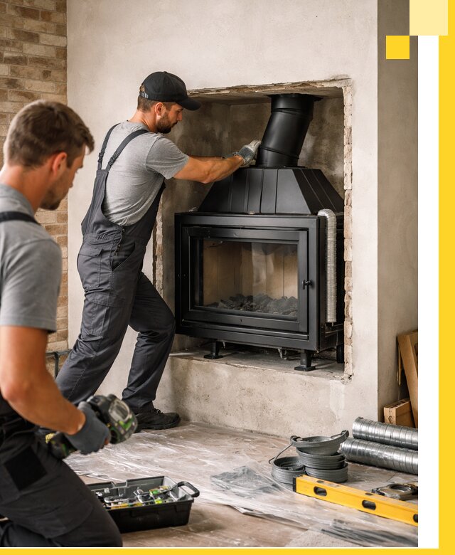 Установка каминных топок в Кимрах: монтаж, подключение