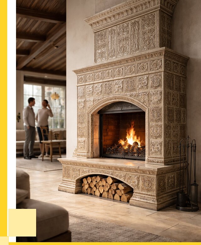 Купить изразцовый камин в Кимрах от 260975 р. | ЭриданКмы