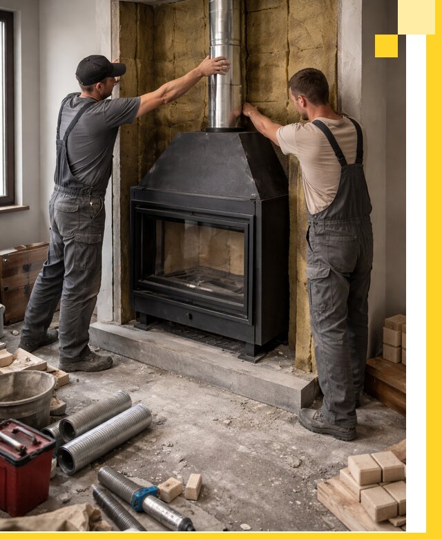 Изготовление и монтаж закрытых каминов в Кимрах под ключ