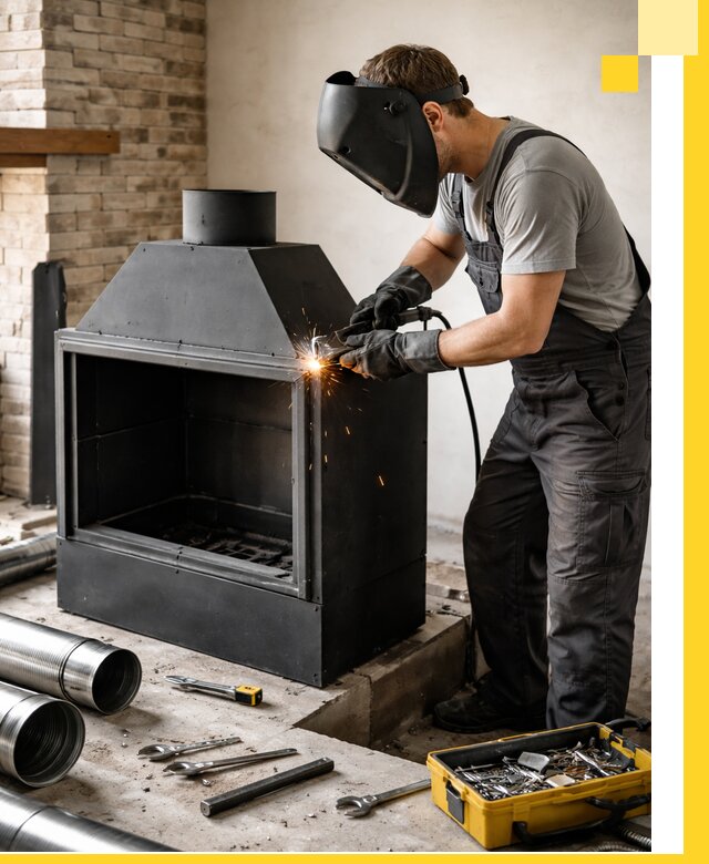 Продажа и установка металлических каминов в Кимрах под ключ