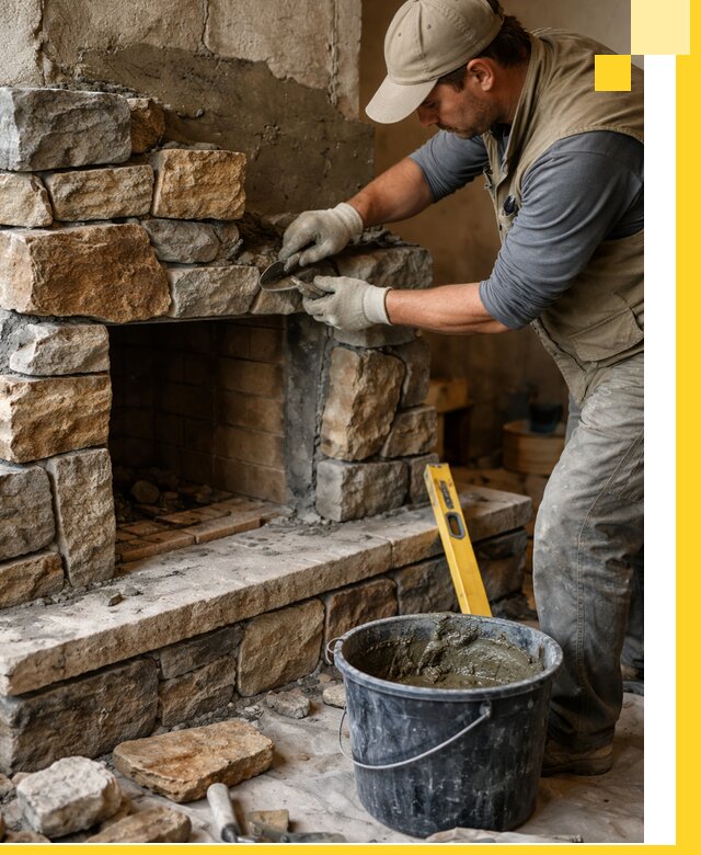 Изготовление и установка каменных каминов под ключ в Кимрах