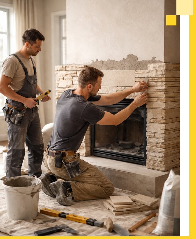 Установка и монтаж каминов для загородного дома в Кимрах