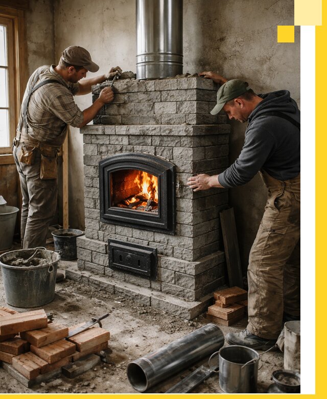 Производство, поставка и монтаж дровяных печей в Кимрах