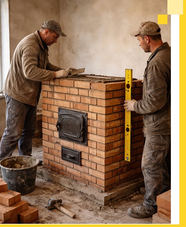 Отопительные печи под ключ в Кимрах, установка и сборка