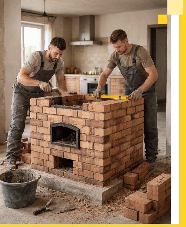 Установка и монтаж печей в частном доме в Кимрах под ключ