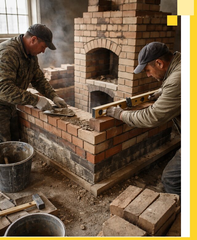 Изготовление и монтаж печей и каминов из кирпича в Кимрах