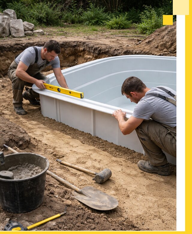 Производство и установка пластиковых бассейнов в Кимрах под ключ