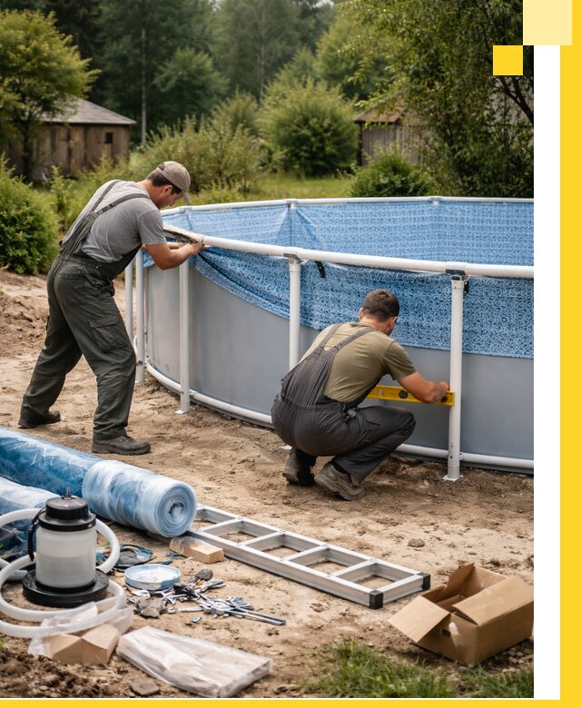 Установка и монтаж каркасных бассейнов в Кимрах под ключ