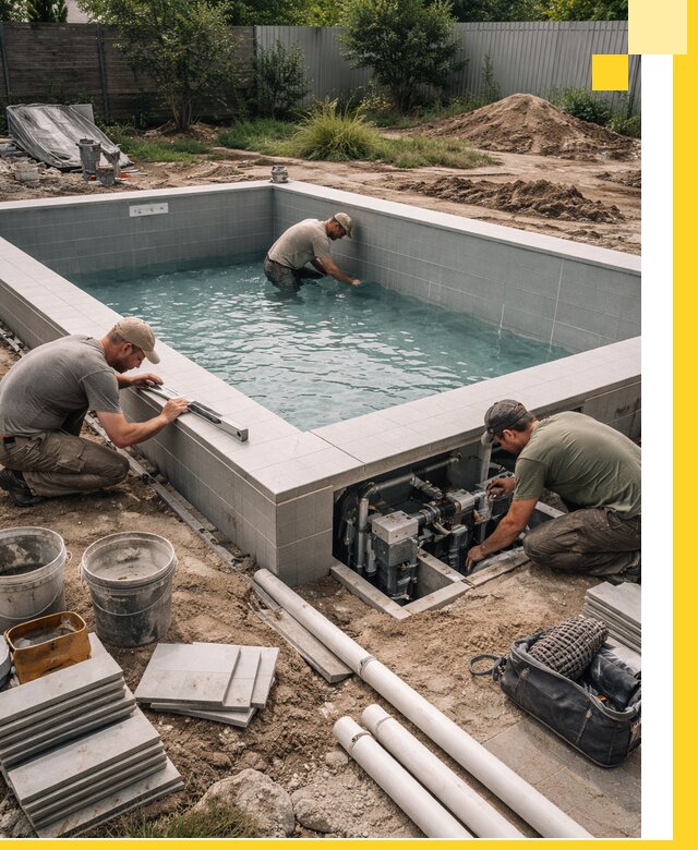 Строительство и монтаж бассейнов для дачи под ключ в Кимрах