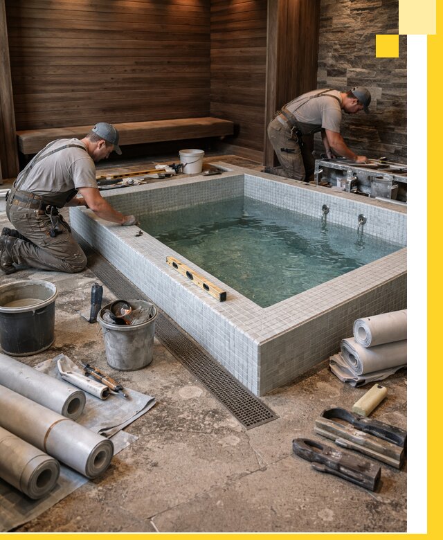 Установка и строительство бассейнов для сауны в Кимрах