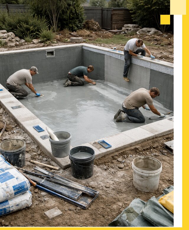 Изготовление и монтаж чаши бассейна под ключ в Кимрах