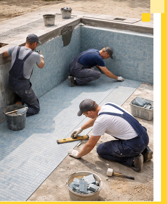 Укладка и установка плитки для бассейнов под ключ в Кимрах