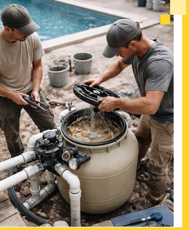 Установка и обслуживание песочных фильтров для бассейнов в Кимрах