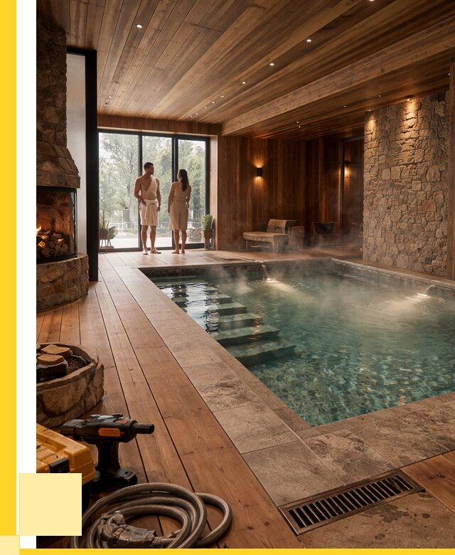 Проекты бань с бассейном под ключ в Кимрах от 78293 р., ЭриданКмы