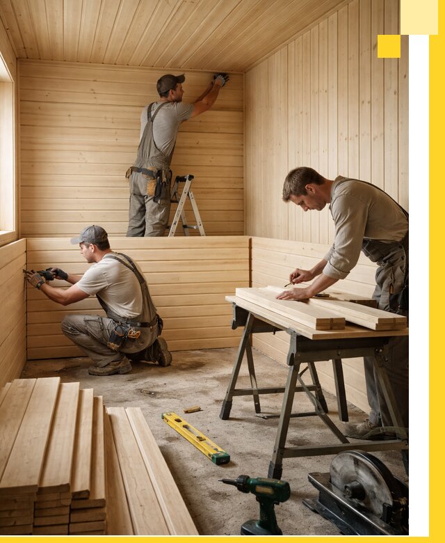 Обшивка саун в Кимрах из натуральной древесины под ключ