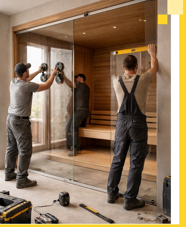 Производство и монтаж стеклянных саун под ключ в Кимрах