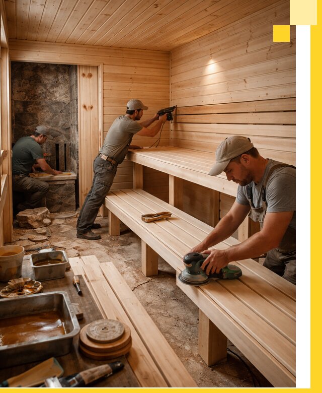 Профессиональная отделка бань в Кимрах под ключ, с гарантией