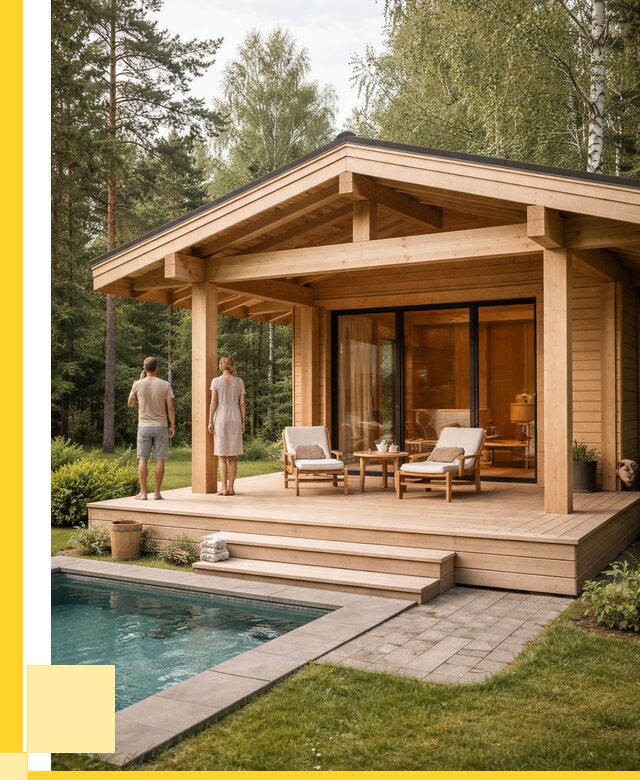 Бани с террасой под ключ в Кимрах от 626340 р. | ЭриданКмы