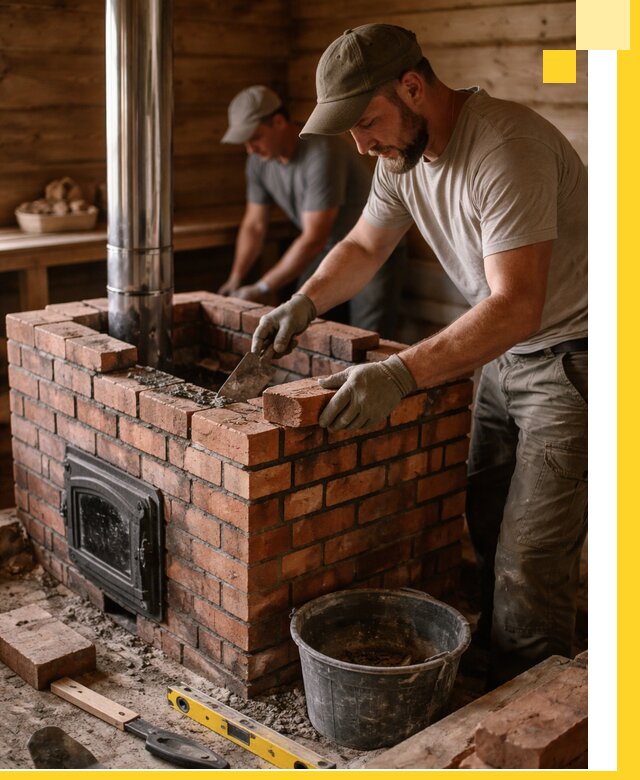 Кирпичные печи для бани под ключ в Кимрах, проект и монтаж