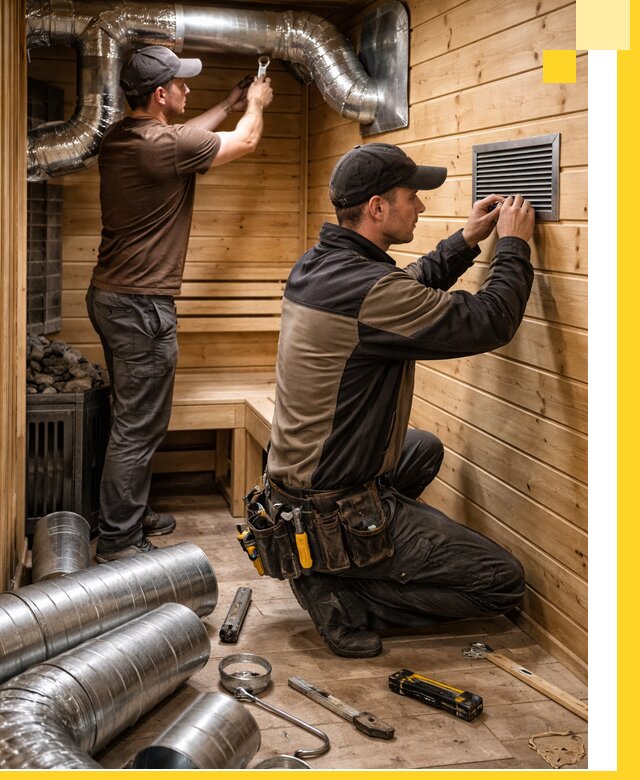 Проектирование и монтаж вентиляции бани в Кимрах под ключ