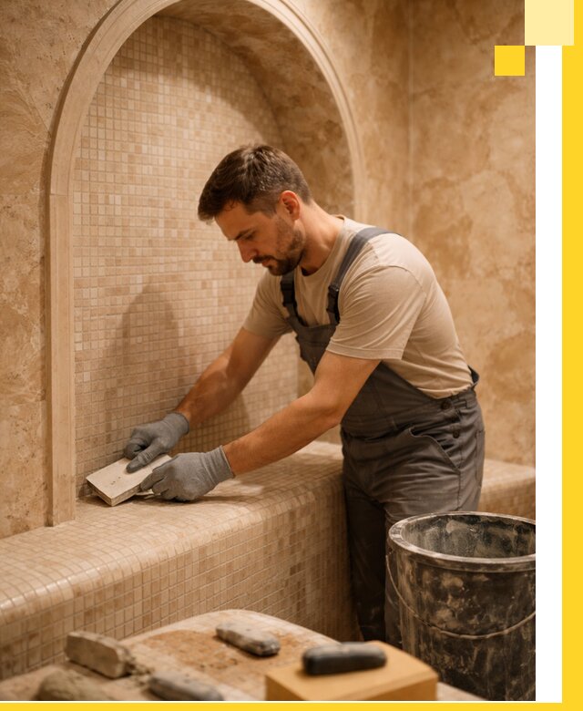 Профессиональная отделка хамамов с мозаикой под ключ в Кимрах